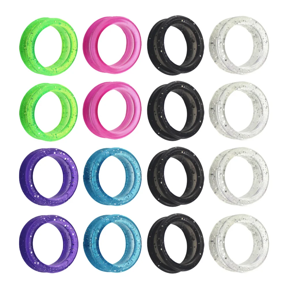 

16 Pcs Scissors Silicone Ring Hairdressing Accessories Pets Finger The Handheld Cover Silica Gel Colorful