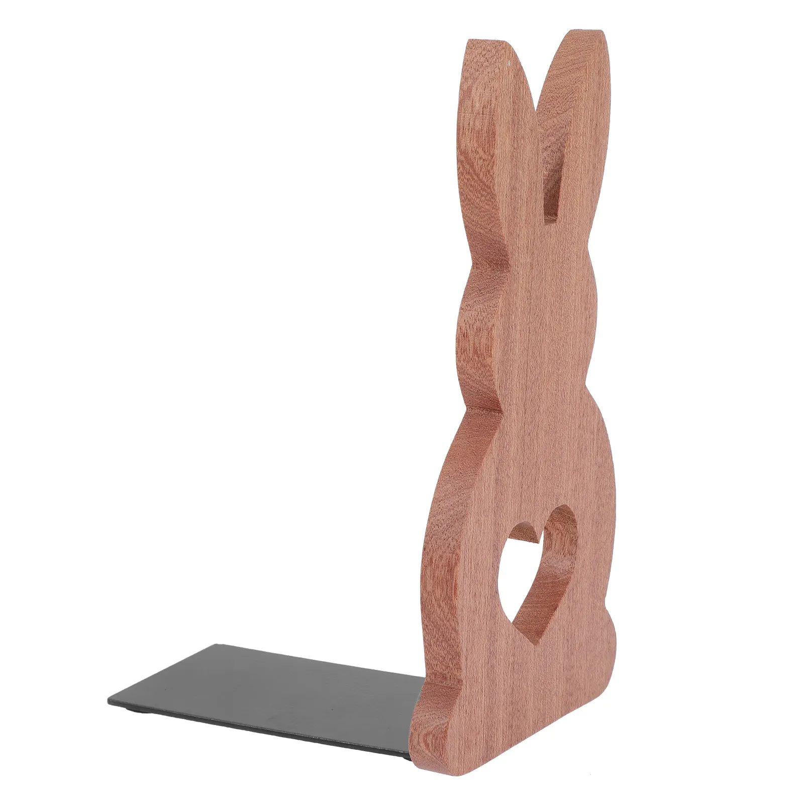 Rabbit Book End Wooden Bookends for Desk Shelf Cabinet Book Support Decorative Bookends Office Home Library Organization Tool