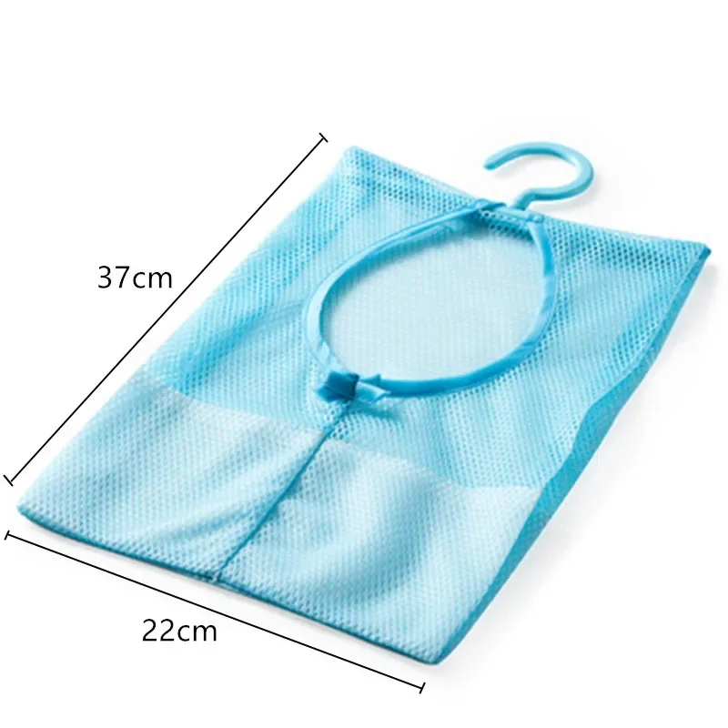 Multiuse Hanging Storage Bags Clothespin Mesh Bag Organizer with Hook for Bath Swimming Kids Toys Storage Baskets