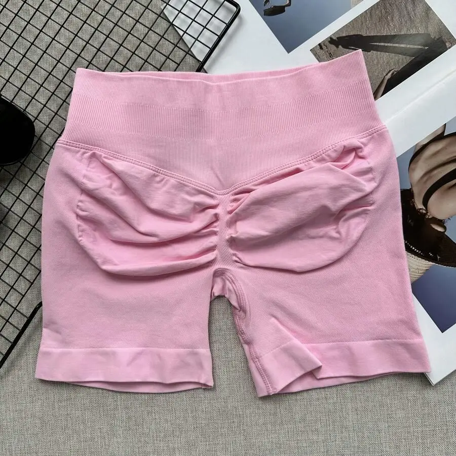 Women's Mid Rise Three-Panel Yoga Shorts, Moderate Compression Tummy Control & Butt Lifting, Sexy 3-Inch Peach Butt Workout Shor