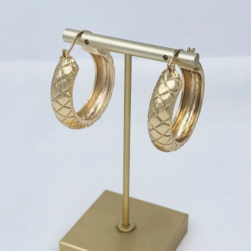 Women\'s Hoop Earrings Gold Plated Cicrle Geometric Earring Party Daily wear Accessories Trending