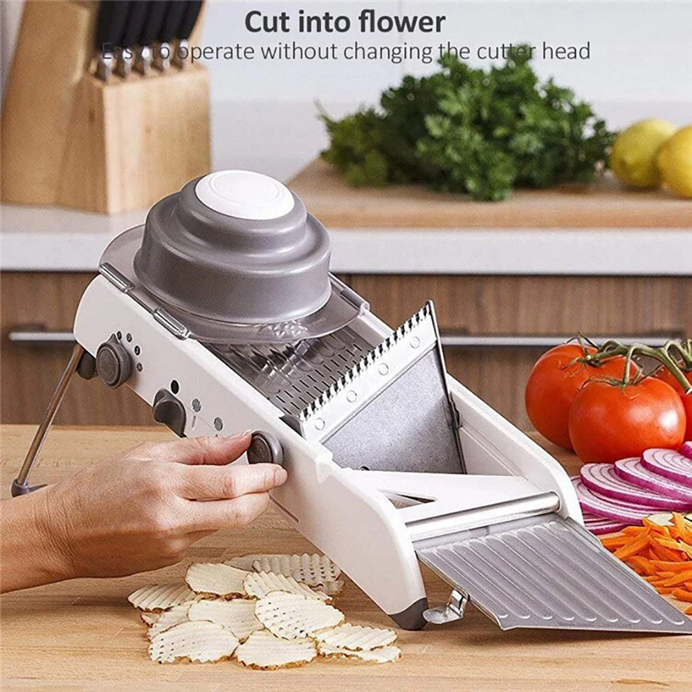 18 Types Adjustable Mandoline Slicer Stainless Steel Vegetable Potato Grater Adjustable Thickness Food Cutter Slicer Dicer Tools