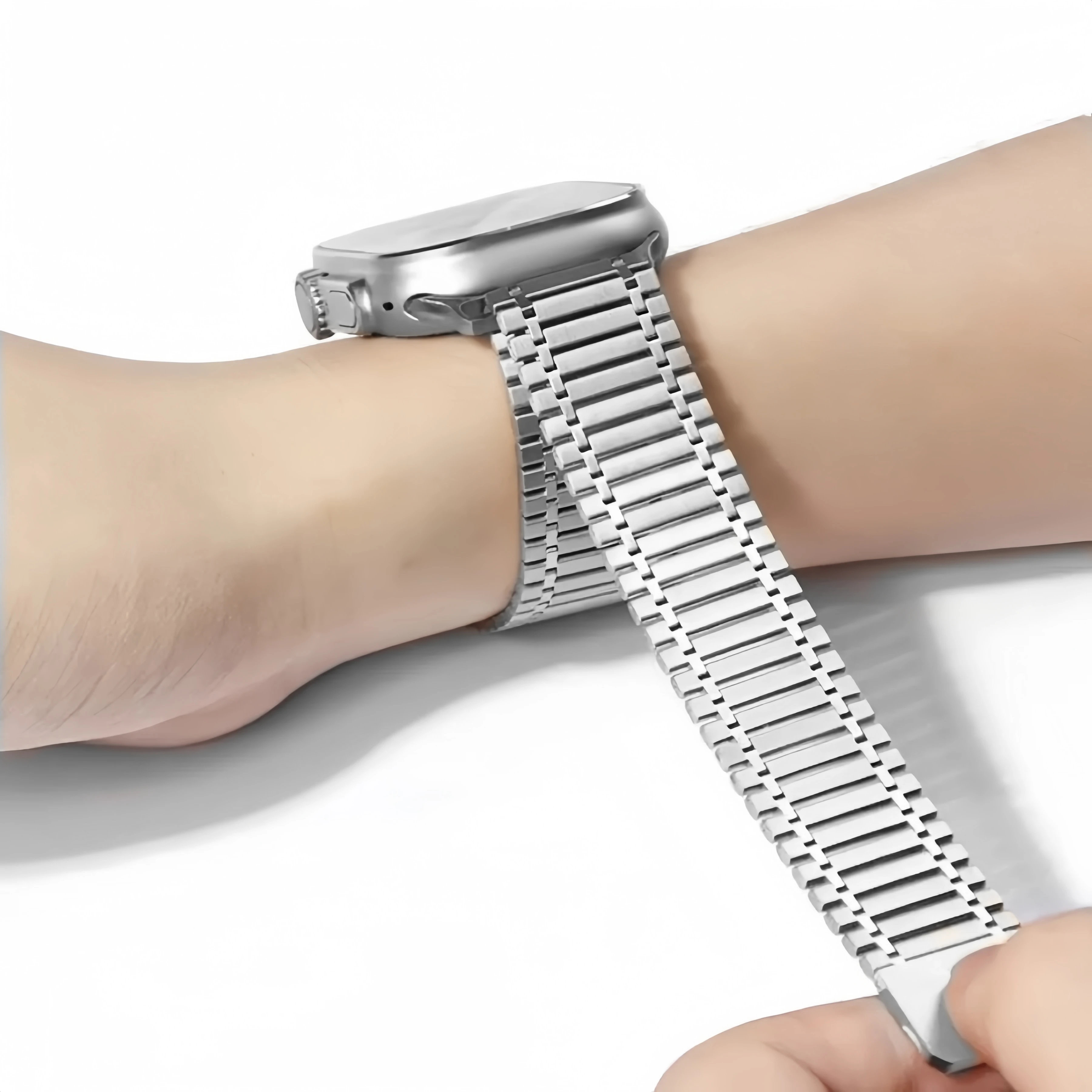 Edelstahlarmband für Apple Watch Band 44 mm 40 38 42 46 45 41 mm Metallgliederarmband iWatch 10 9 8 7 se 6 5 4 Ultra 2 49 mm