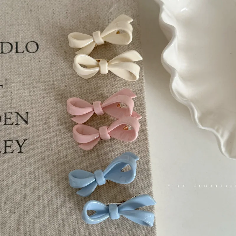 Girl's bow hairclip hairaccessory acrylic duckbill clip forehead bangs clip hair clips headpiece