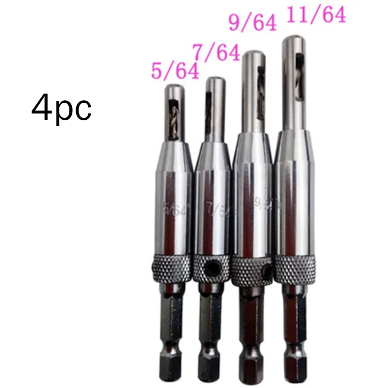 4x HSS samo centrowanie zawias zestaw wierteł drzwi szafy 5/64 \