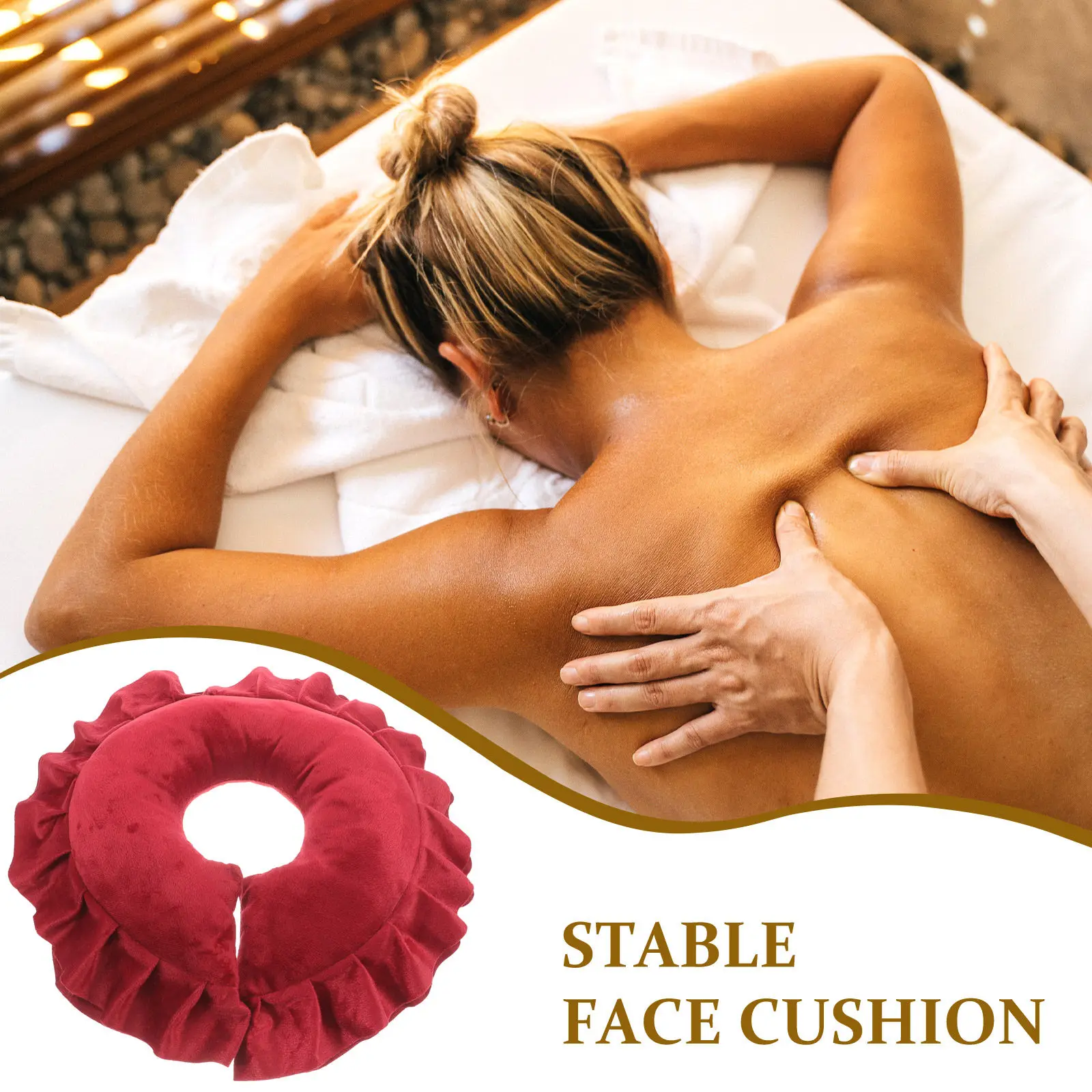 Massage Face Pillow Cradle Cushion with Special for Face Curve Comfortable Stable Support for Salon Spa Massage Table