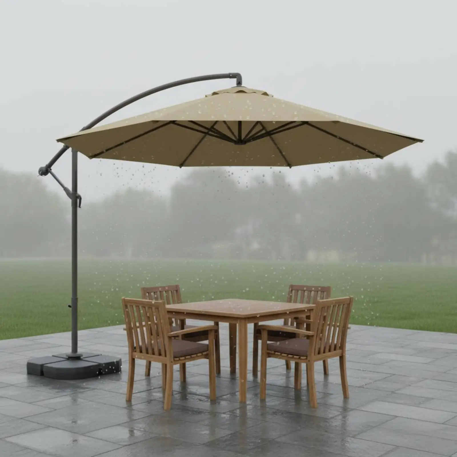 Sturdy Iron Umbrella Crank Handle Kit with Industrial Fabric for Cantilever Patio Parasol Repair and Replacement