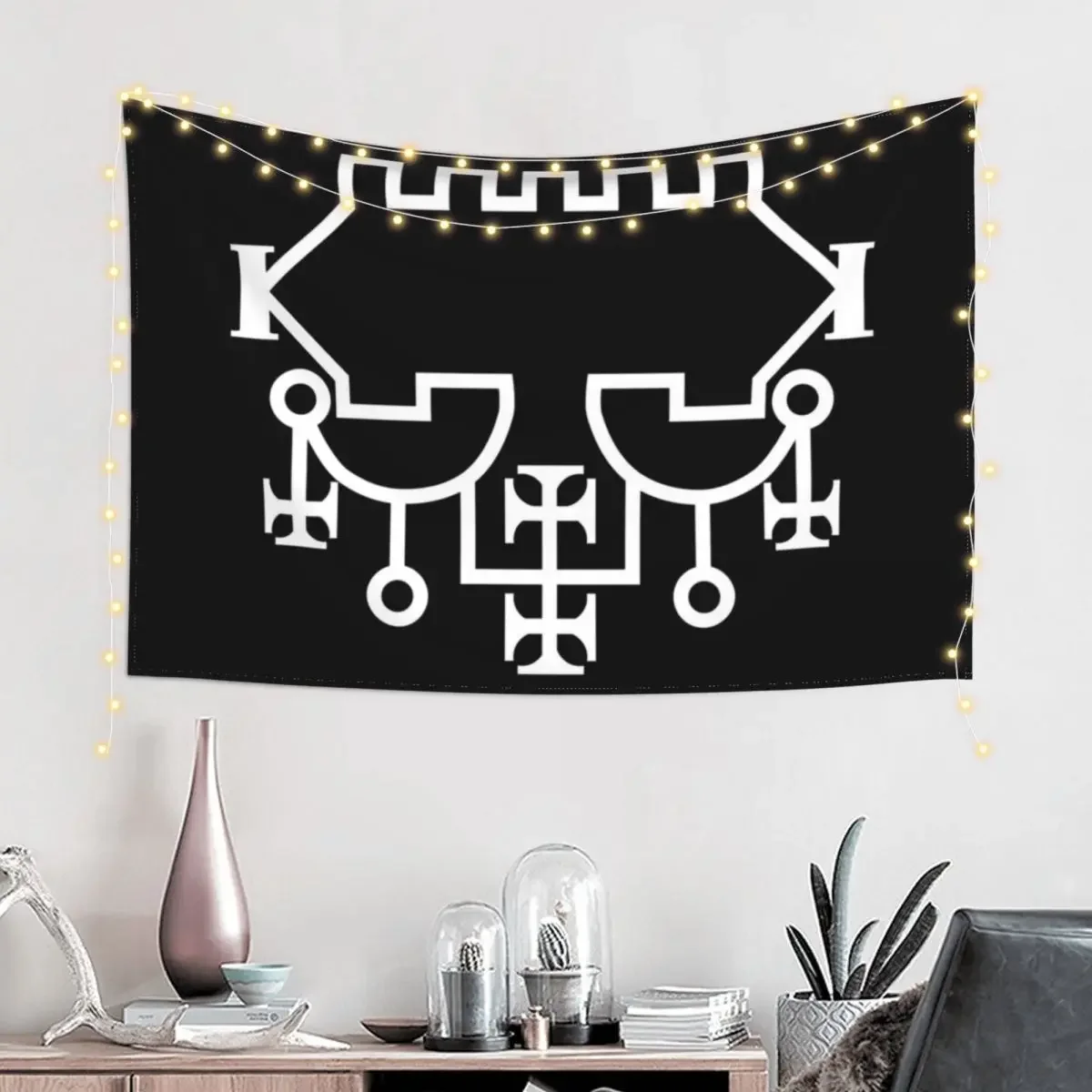 Belial Demon King inner Sigil white occult Magick Seal Tapestry Wall Decoration Items Room Decor Aesthetic Tapestry