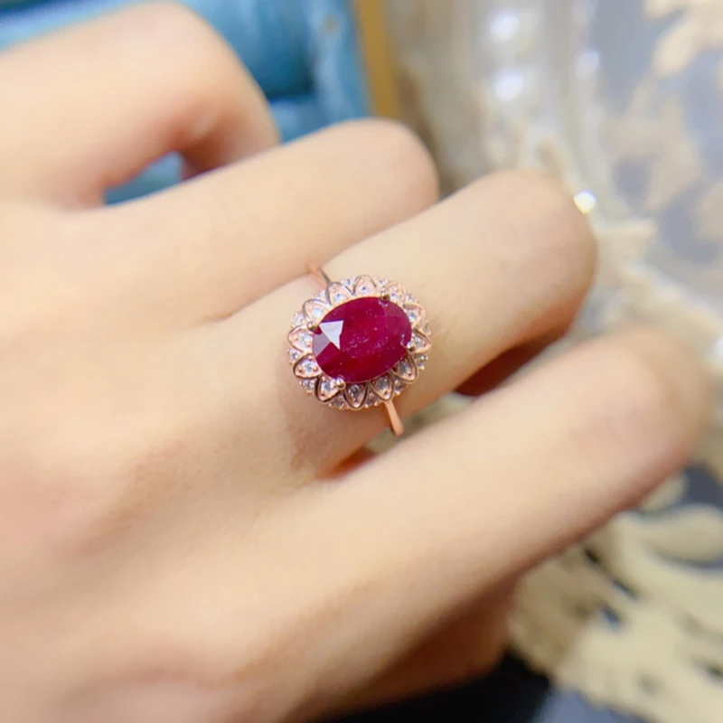 Natural Ruby Rings for women silver 925 jewelry luxury gem stones 18k gold plated free shiping items