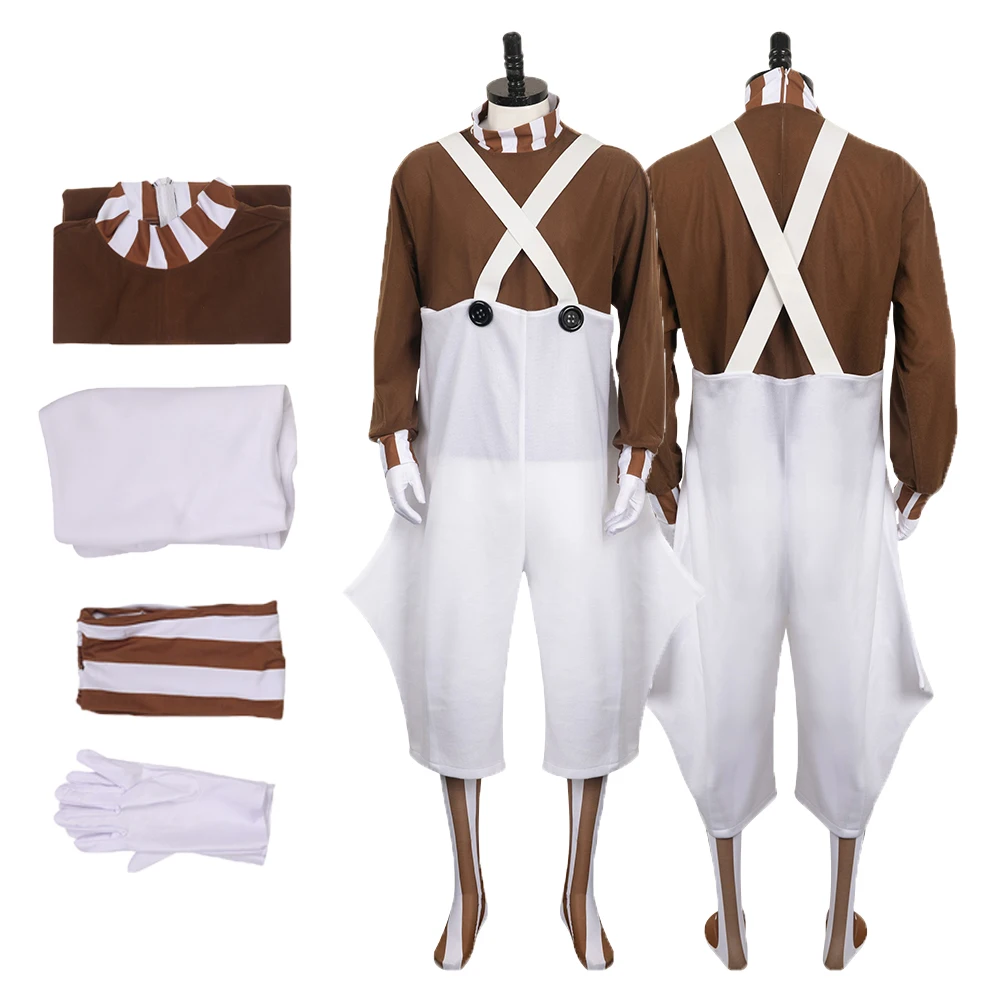 

Movie Cos Chocolate Factory Worker Cosplay Costume Outfits Fantasy Uniform Accessories For Male Roleplay Halloween Carnival Suit