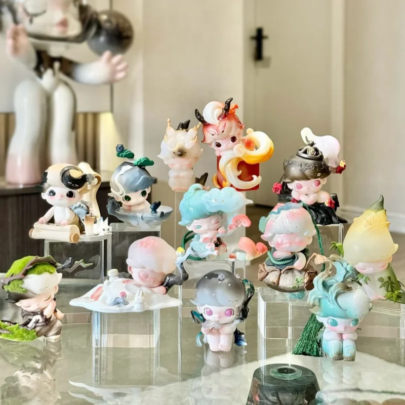 Подлинная POP MART Dimoo Moonlit Elegance Series слепая коробка для дома, китайский эстетический коллекционер, издание, загадочный подарок