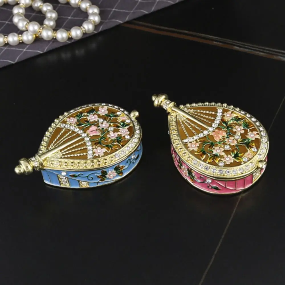 Hand Painted Enamel Enamel Jewelry Box Metal Crown Design Creative Design Trinket Box Luxury Style Collectible Box