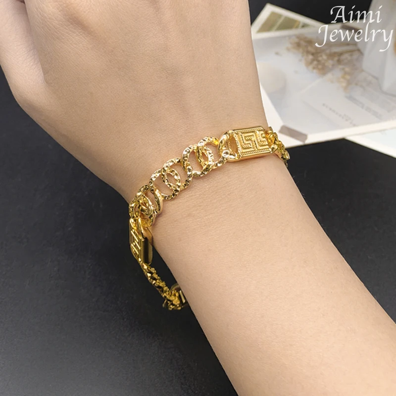 Trendy Jewelry Set for Men Women Hip Hop Necklace Bracelet Dubai Gold Plated Fashion Personalized Jewellery for Party Gifts