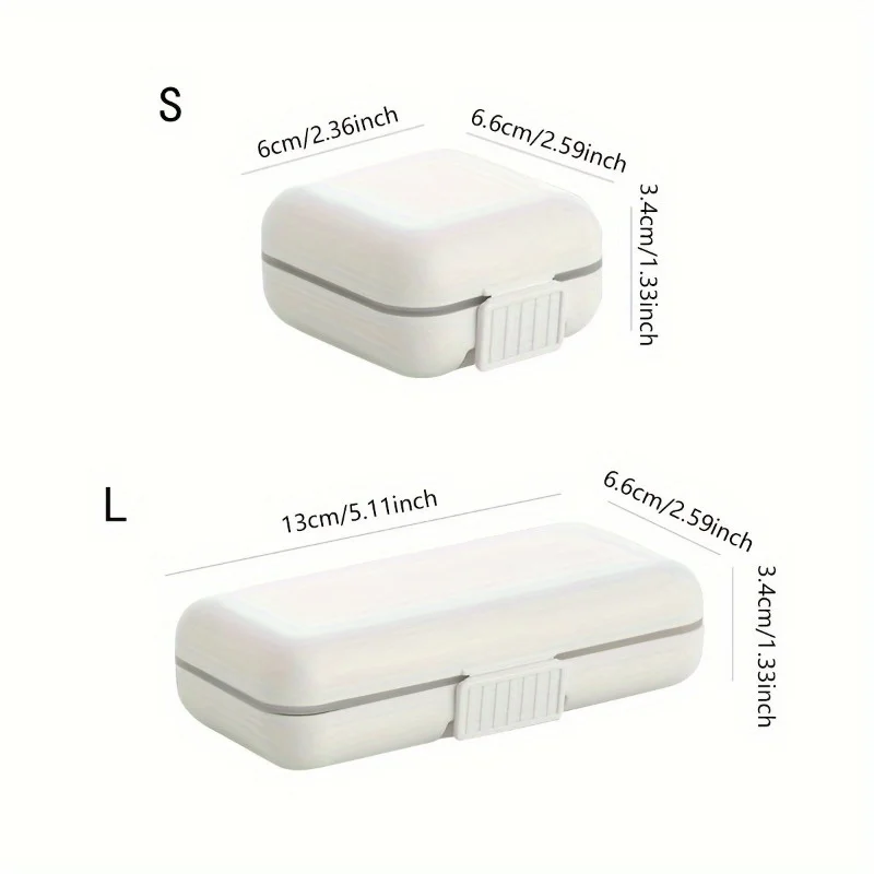 1pc Double Layer Japanese Style Portable Pill Box with Multi-grid and Double Seal - Convenient and Secure Medication Storage