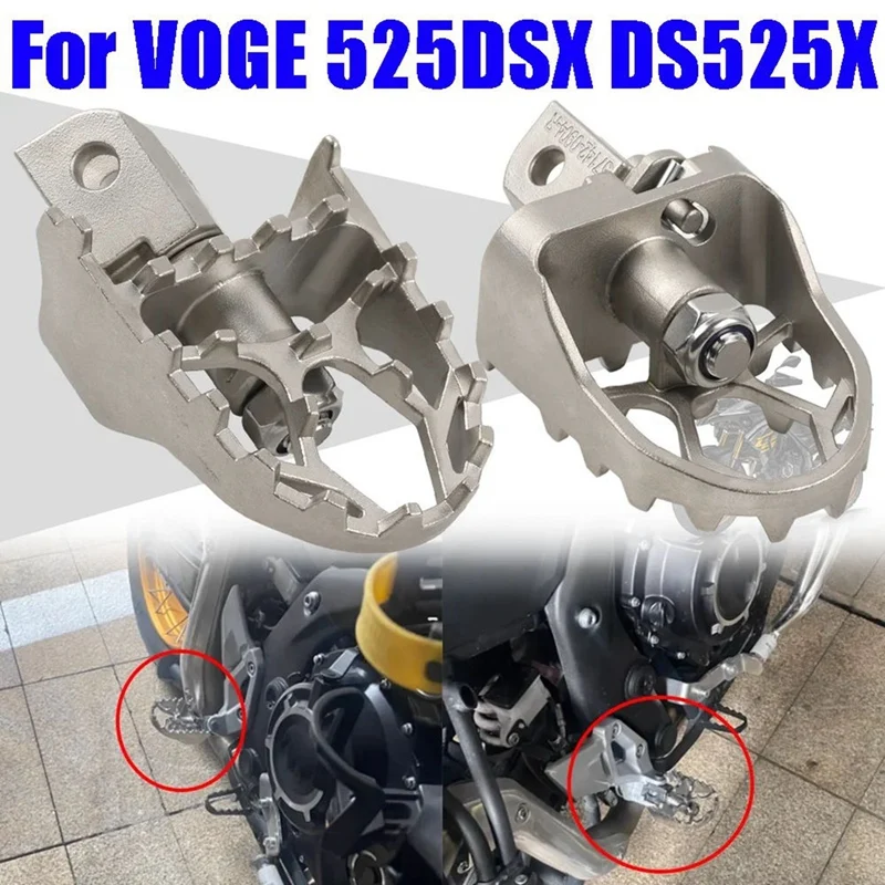 Motorcycle Footrest Foot Pegs Foot Rests Pedals Footpegs For VOGE Valico DSX 525 DSX DS X DS525 DS525X 525DSX DSX525 Accessories