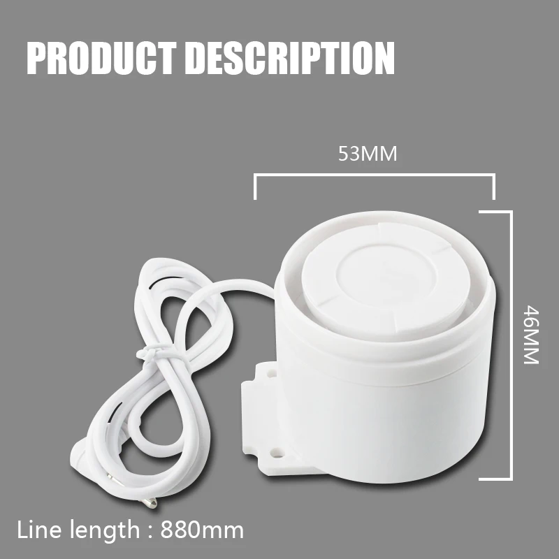 120dB Wired Mini Siren Indoor Horn Loudly Wire Siren For Home Security Alarm System G60 G20 G13 PG103 PG105