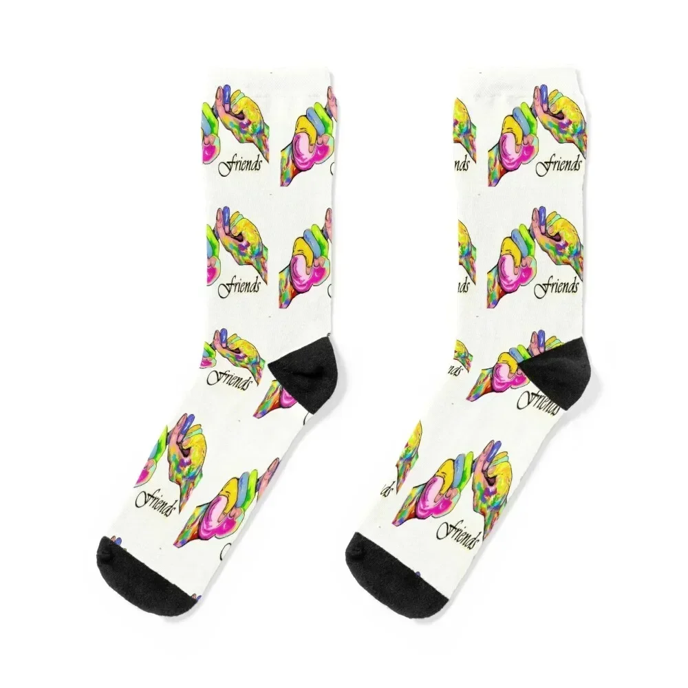 

ASL Friend Bright Colors Socks Children's crazy Rugby Man Socks Women's