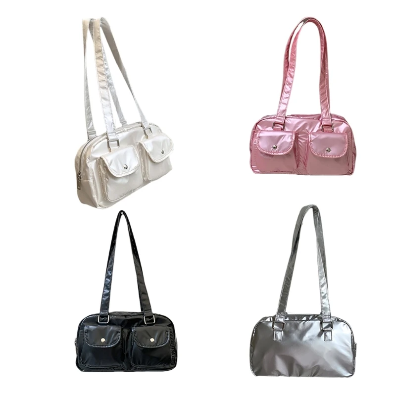 Bolso hombro cuero PU para mujer, bolso capacidad con múltiples bolsillos, bolso para axila estilo coreano,