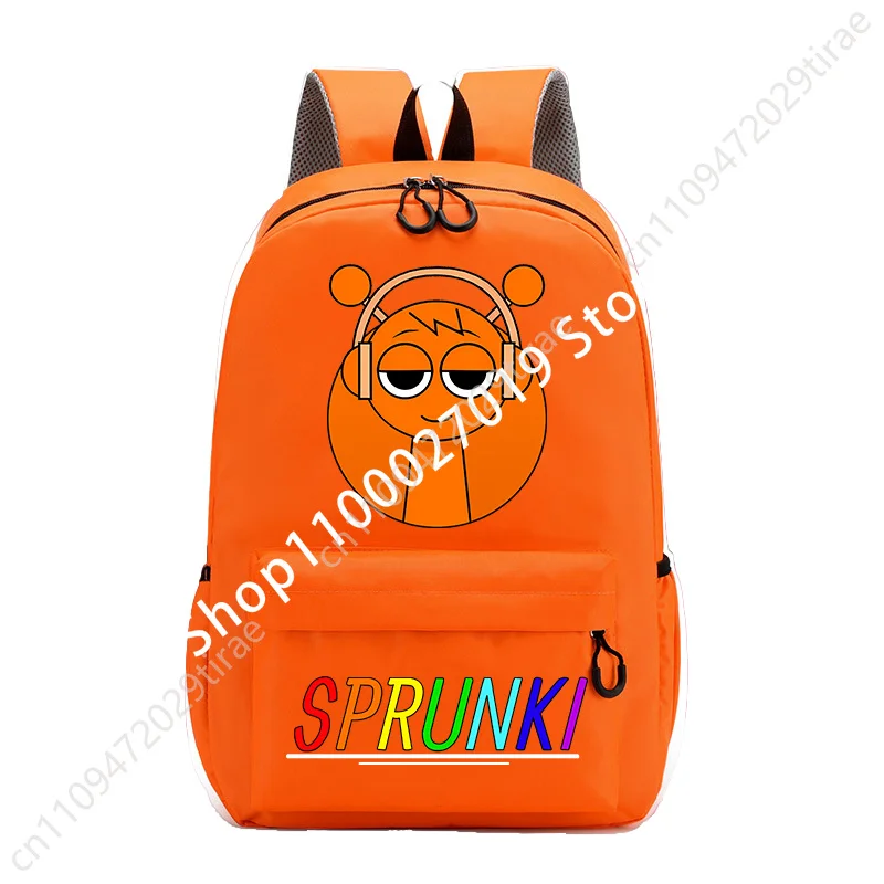 Sprunkis Ransel Anak Laki-laki Perempuan Tas Sekolah Anime Kartun Anak-anak Tas Sekolah Siswa Lucu Bersirkulasi Udara Tas Kanvas Tahan Aus Hadiah Anak-anak