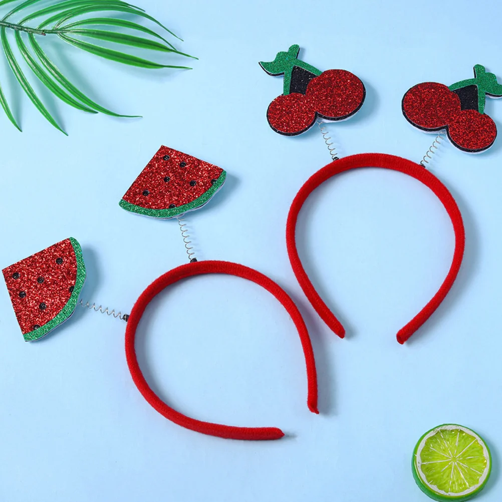 2 stuks fruithoofdband simulatie 3D realistisch ontwerp elastische pasvorm zomerfeest foto rekwisieten fruit haaraccessoires
