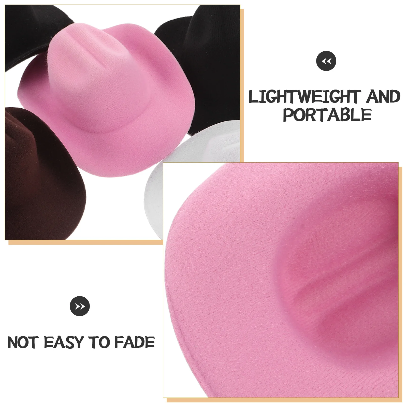 8pcs Mini Cowboy Hat Caps Eva Western Dress Up Hats For Playhouse Party Decorations Cowgirl Cupcake Topper Mini Eva Cowboy Hat