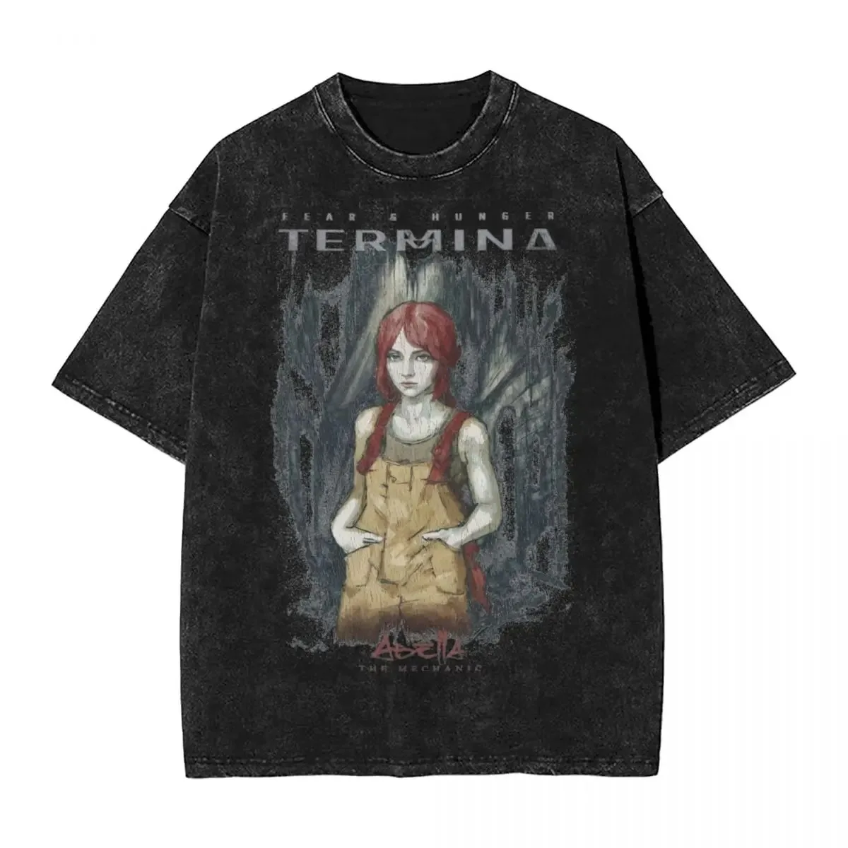 Fear And Hunger 2 Termina Abella Washed T Shirts Streetwear Hip Hop Vintage T-Shirt Tees Tops for Men Women 100% Cotton Oversize