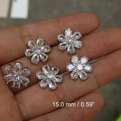 5pc/lot Shining crystal flower buttons Cubic zirconia button for shirt Decorative CZ sewing buttons for cashmere Knit cardigan