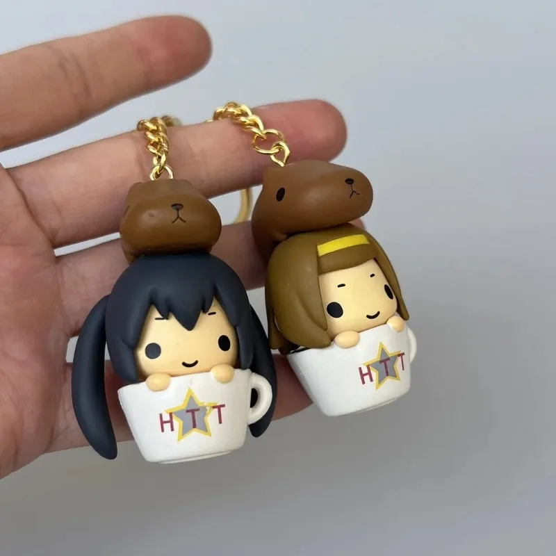 

K-ON Nakano Azusa Tainaka Ritsu Mini Teacup Styles Bean Eye Version Anime Character Model Toy Pendant Keychain