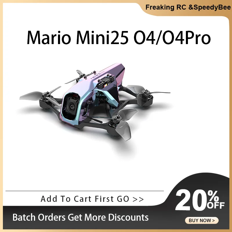 

Новый SpeedyBee Mario Mini 25 O4/O4 PRO 2,5-дюймовый HD цифровой VTX FPV дрон для FPV Freestyle Racing