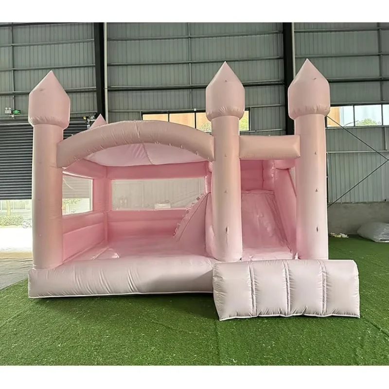 Venta al por mayor de castillos hinchables Bouncer Bounce House de color rosa pastel para comprar