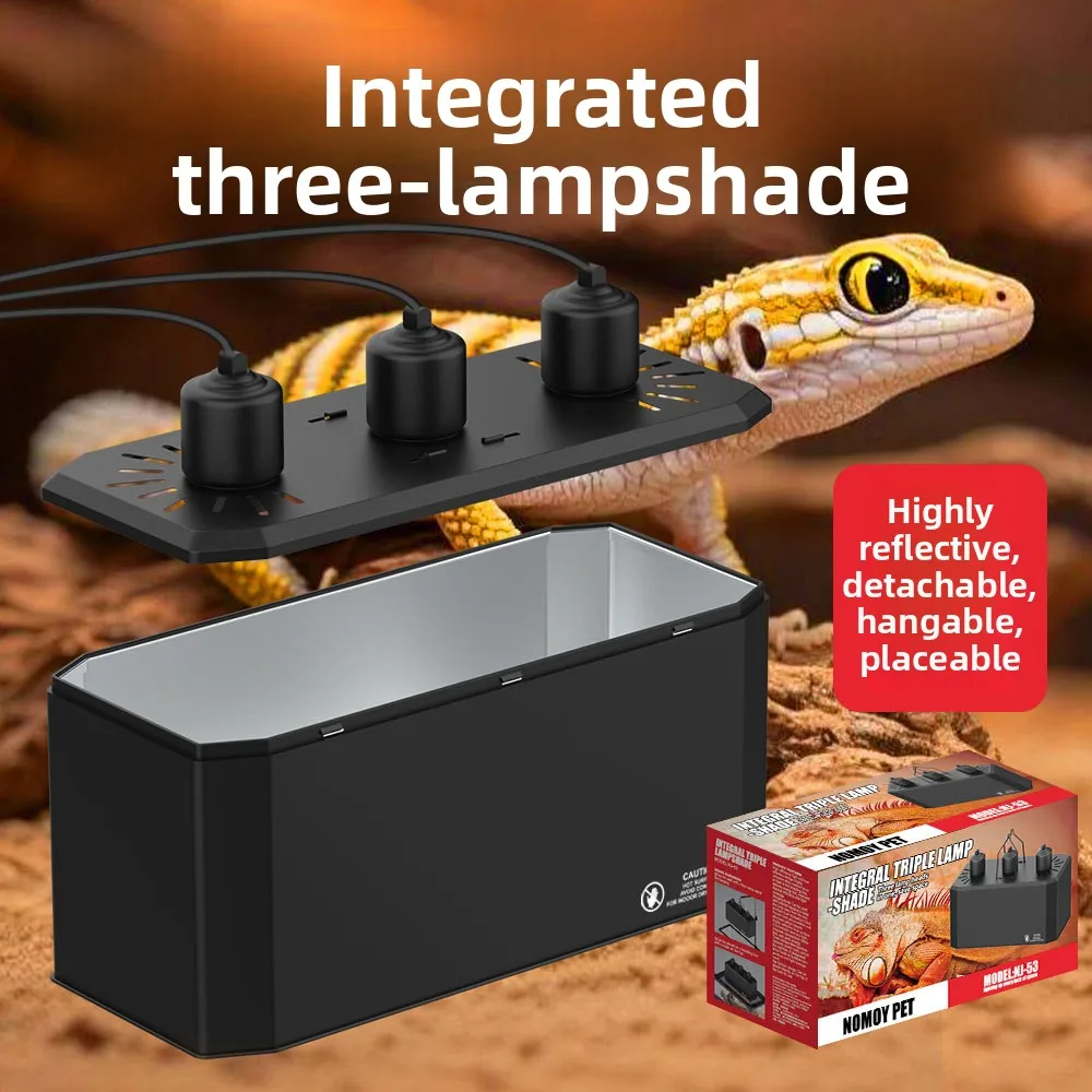 NOMOY Detachable 3-in-1 Reptile Lamp Dome - Highly Reflective Aluminum Fixture for Versatile Heating & Lighting Setup