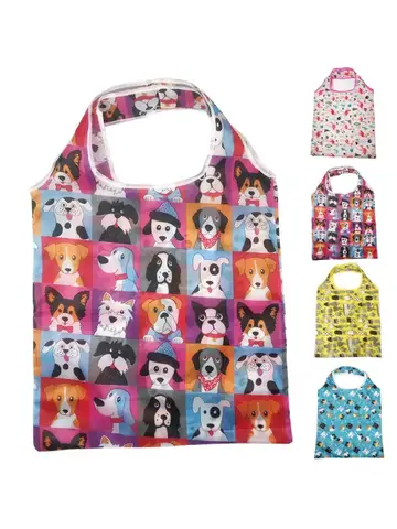 Reusable Shopping Bag Nylon Foldable Grocery Bag Creative Eco-Friendly Tote Bag Lightweight and Durable