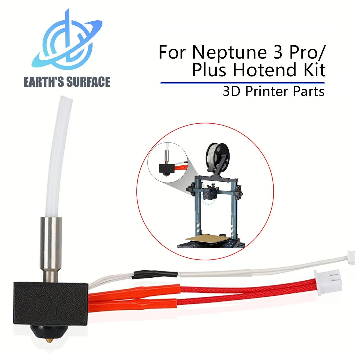 

Для Neptune 3 Pro/Plus Hotend комплект, латунное сопло, блок с подогревом, нагревательный стержень, термистор, PTFE, телефон, трубка, комплект, часть экструдера