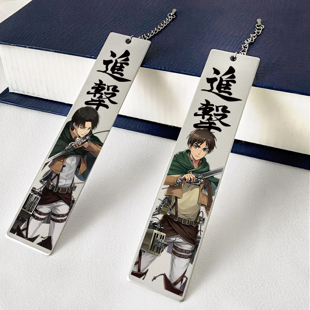 Gioco Shingeki No Kyojin/Attack on Titan Levi Ackerman Cosplay Segnalibro in metallo in acciaio inossidabile Serie giapponese Semplice Ambito