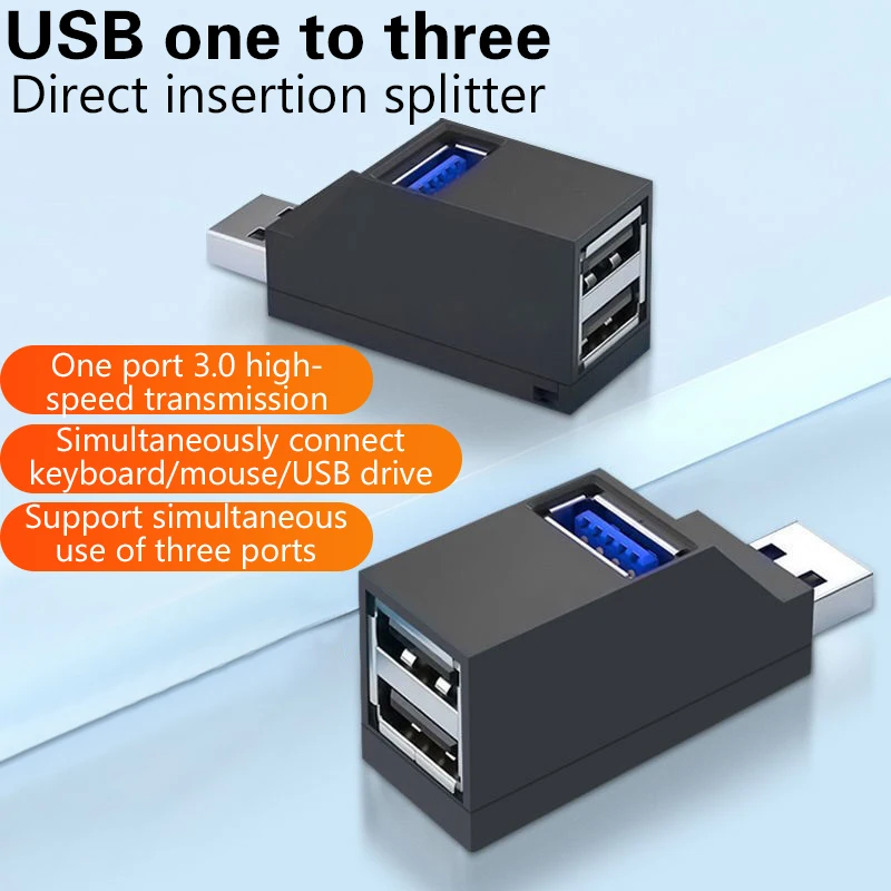 1PC High Speed USB 3.0 HUB Adapter Extender Mini Splitter Box 3 Port Data Transfer  For PC Laptop Parts U Disk Card Reader