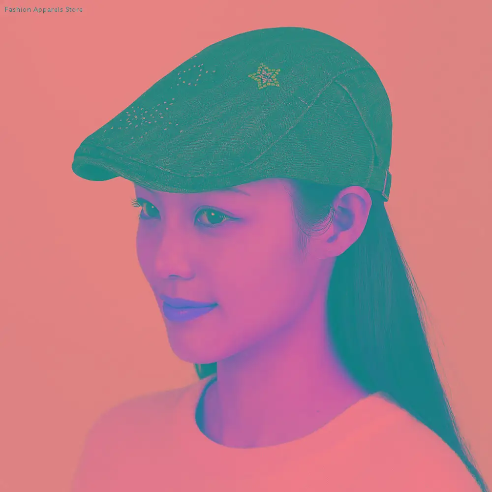 

Fashion Vintage Star Cowboy Beret Embroidey Visor Forward Hat Y2k American Artist Hat Teenagers
