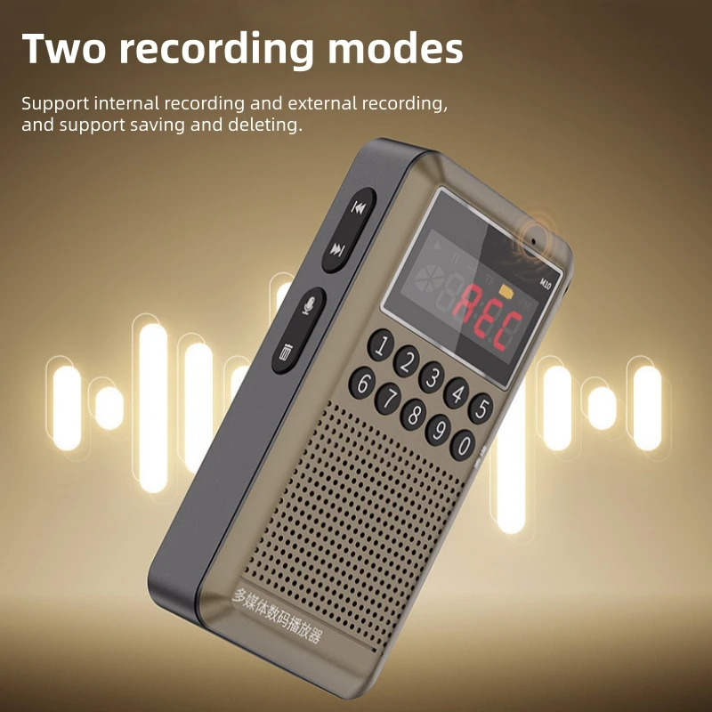 

Портативное FM-радио, Bluetooth-плеер MP3 с функцией записи голоса, поддержкой карт TF, LED-дисплеем, карманное радио для пожилых людей и студентов