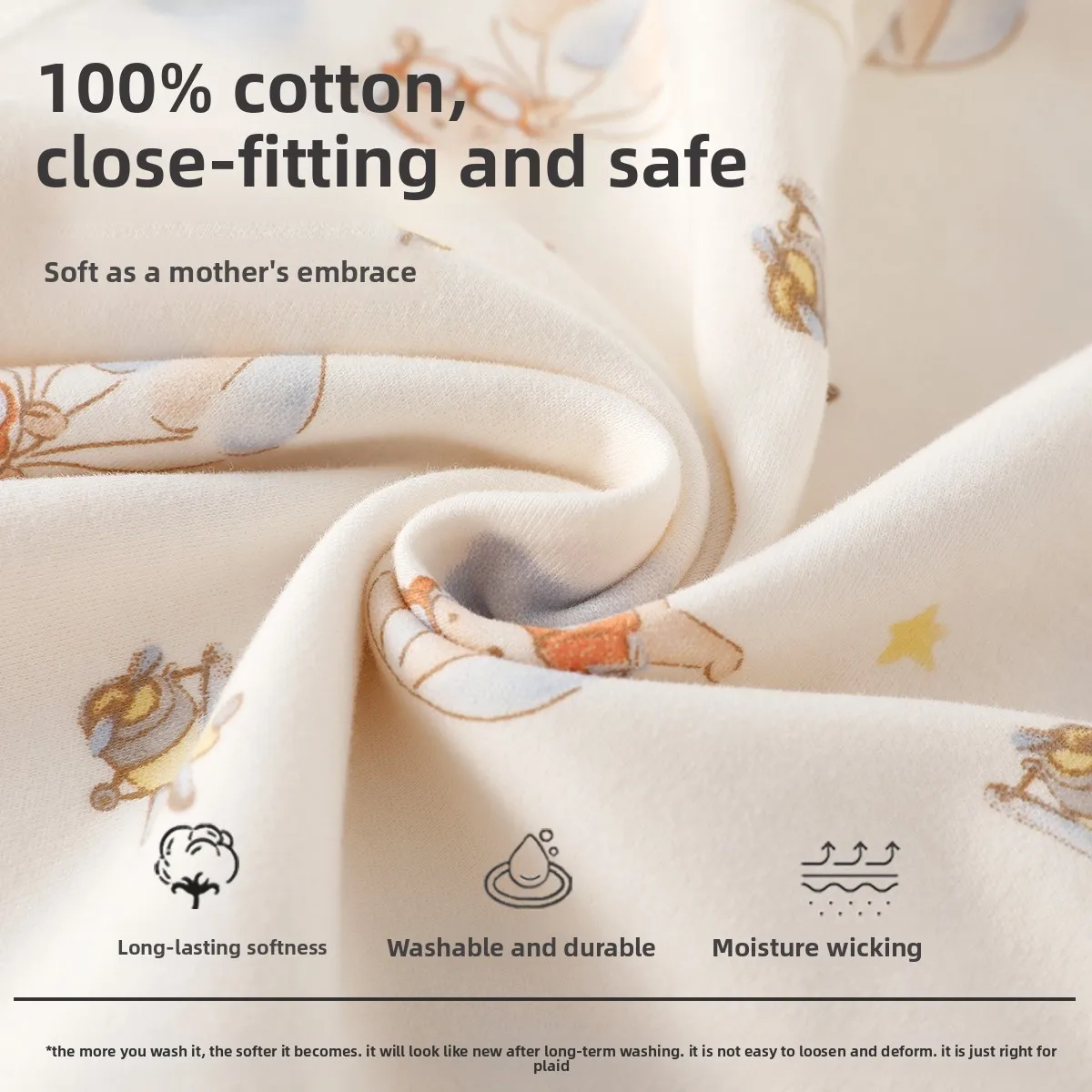 Baby Cotton Pajama Set Soft Comfortable Long Sleeve High Waist Sleepwear for Infant Boys Girls Separates
