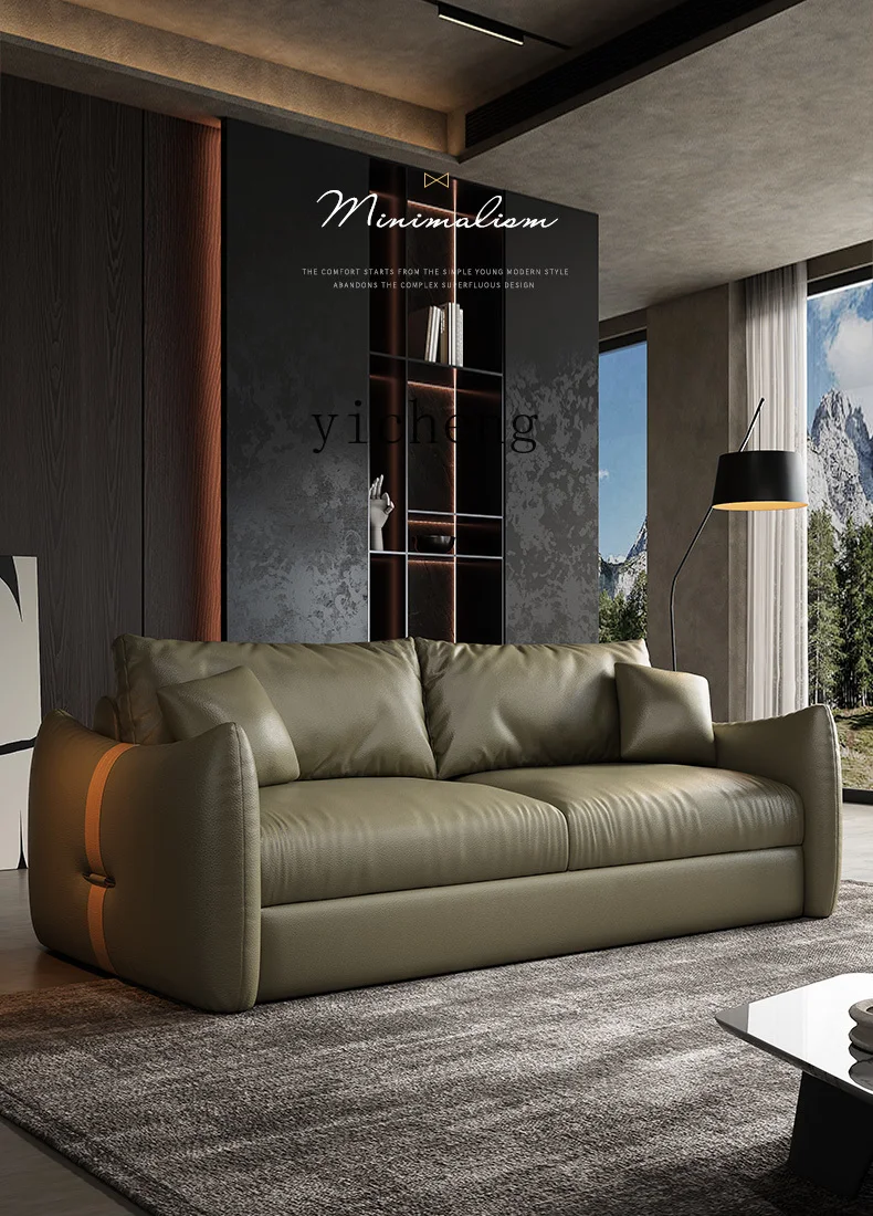 Zz high-end new leather sofa bed household multi-functional sitting and lying dual-purpose folding pull-out bed