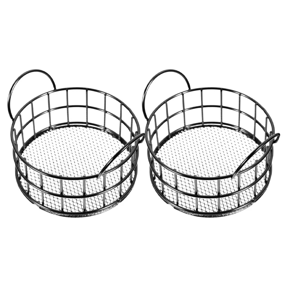 

2 Pcs Cat Ears Storage Basket Baskets for Home Desk Bin Metal Trash Can Sundries Wrought Iron Shelves Shopping