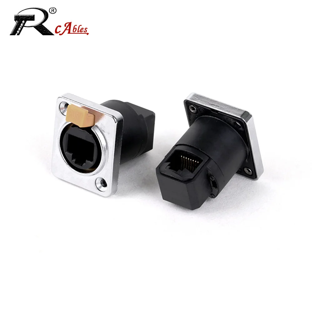 1pc Waterproof RJ45 Network Connector Adapter 8pin 8P8C RJ45 CAT5 Female Panel Mount Socket RJ45 Cable Ethernet Plug Sockets