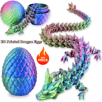 3D Printed Dragon Egg With Dragon Home Decoration 1 Piece Sculptures & Figurines Desktop Decorations Anime Figures Easter Toys