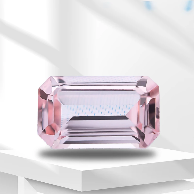 Top Lab Grown Sapphire VVS1 Emerald Cut Morgan Pink Charms Gemstone for DIY Jewelry Making Materials Selectable AGLCertificate