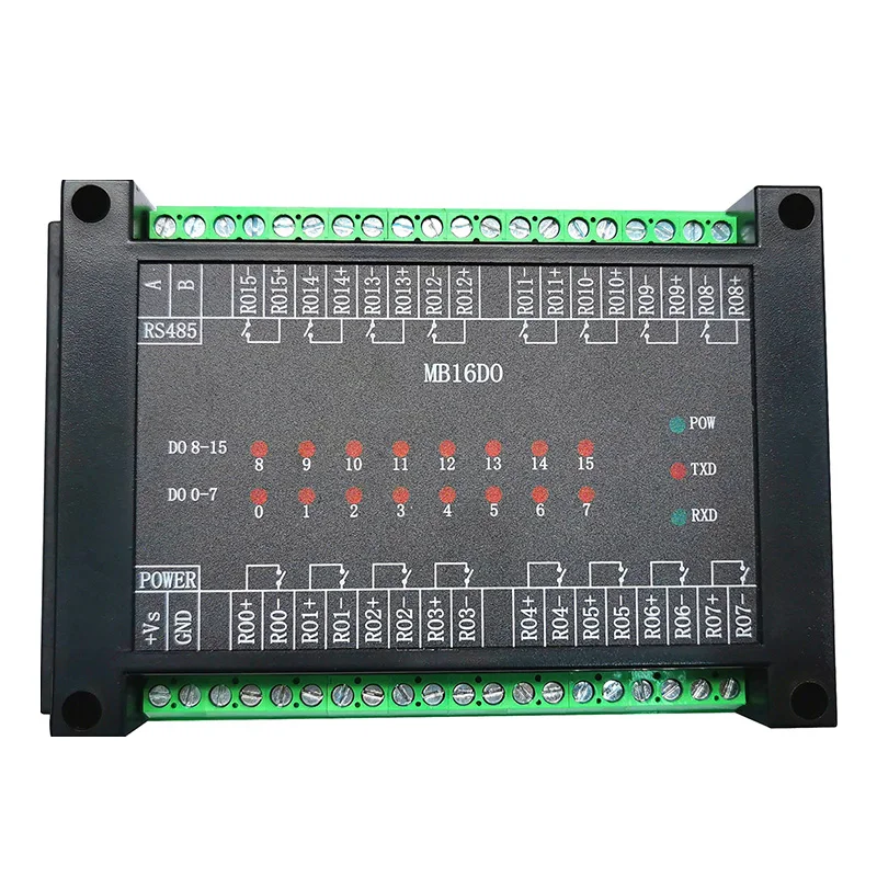 

Switch output module 16 channels relay output isolated RS485 MODBUS RTU communication MB16DO