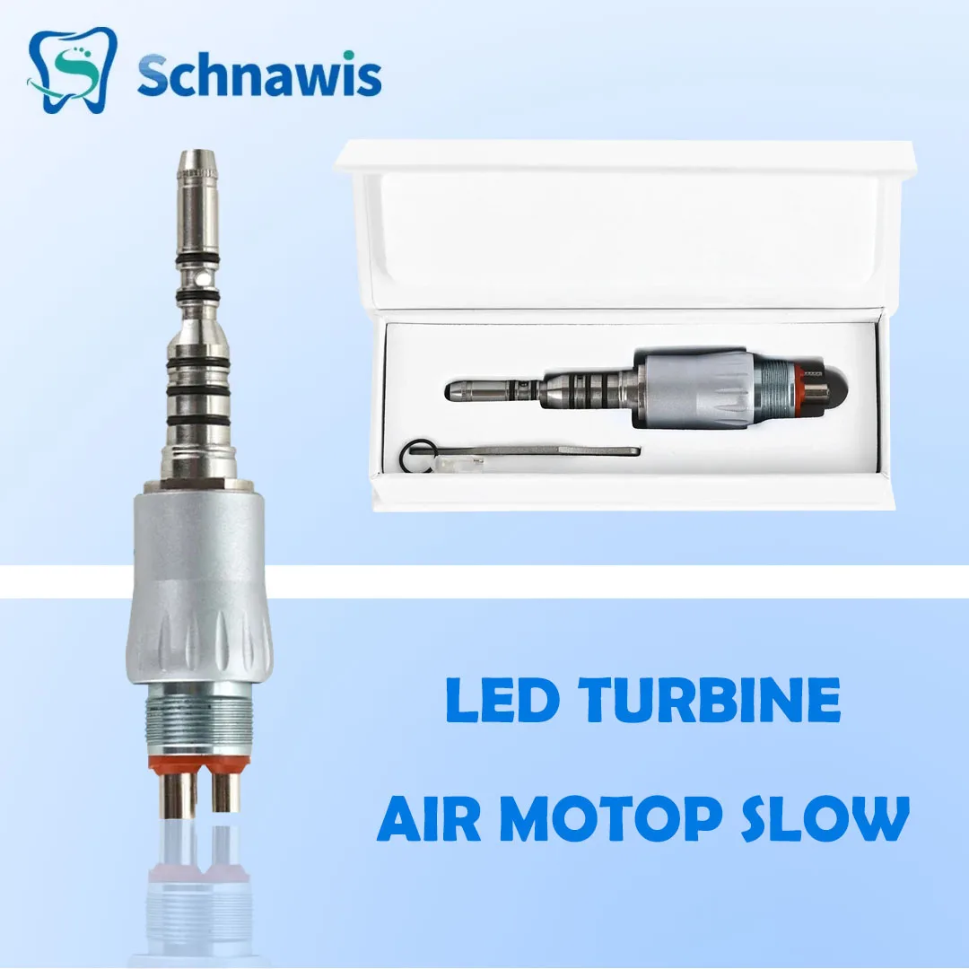 Schnawis Dental Fiber Optic Quick Coupling LED Turbine Connector Dentistry Inner Water Air Motor Slow Speed Handpiece Parts