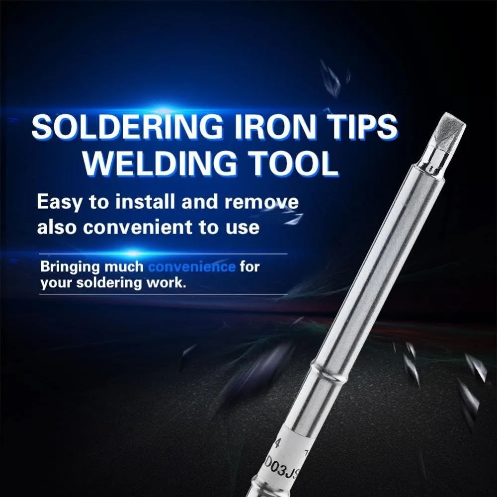 75W Power Rating Soldering Iron Tips High Power Compatible T12 Series Replacement Soldering Tips D4 Welding Tool Tips