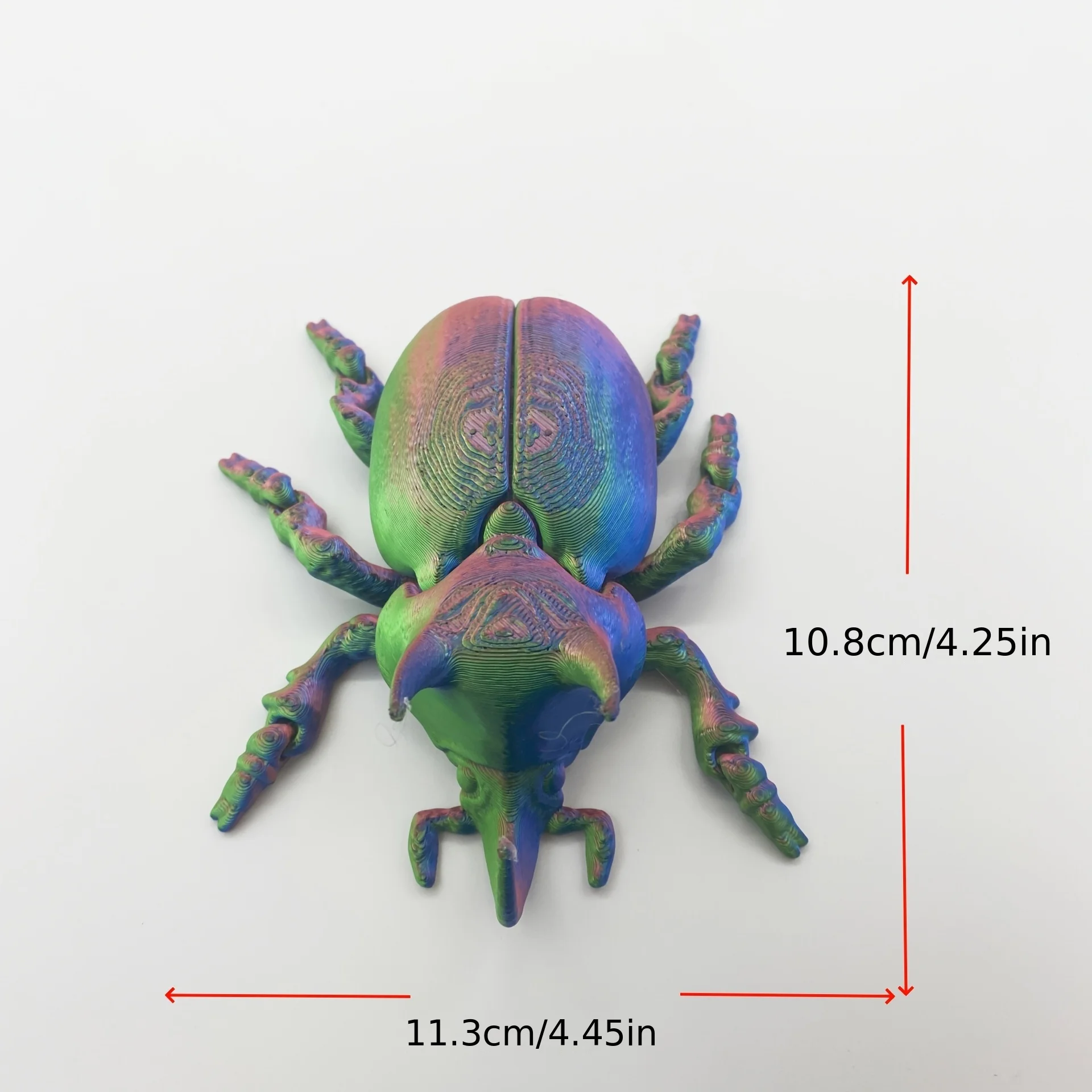 3D Printed Poseable Rhinoceros Beetle, Flexible Joint Fidget Toy, Insect Model Desk Decor Stress Relief Gift