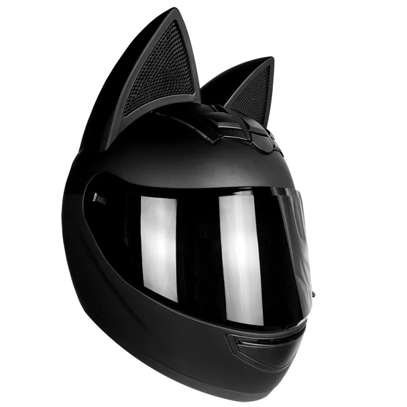 Cat Ear Helmet Electric Motorcycle Helmet Full Face Helmet Summer Men and Women Racing Couple Motorcycle Helmet