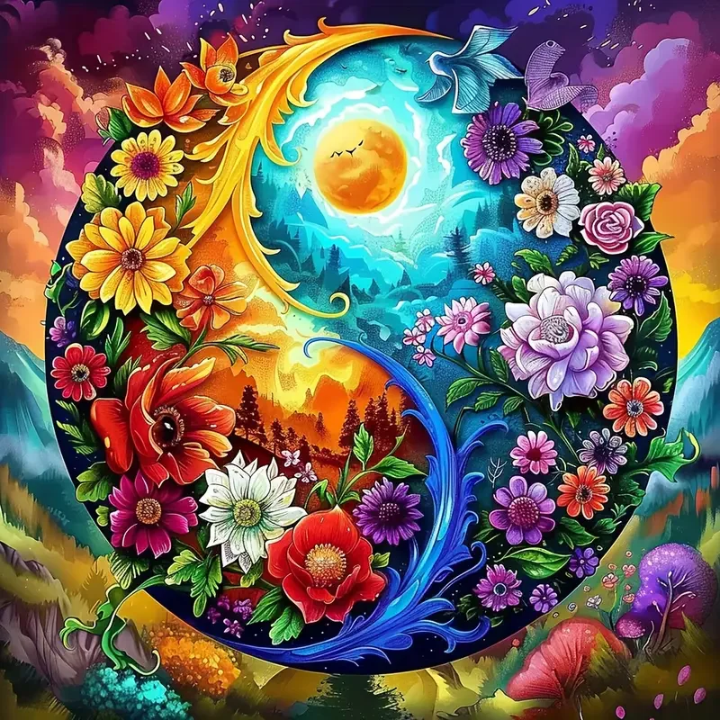 

RUOPOTY Diy Diamond Painting Full Round Square Flowers Moon Diamond Art Embroidery Sale Cross Stitch For Diy Crafts Home Decors