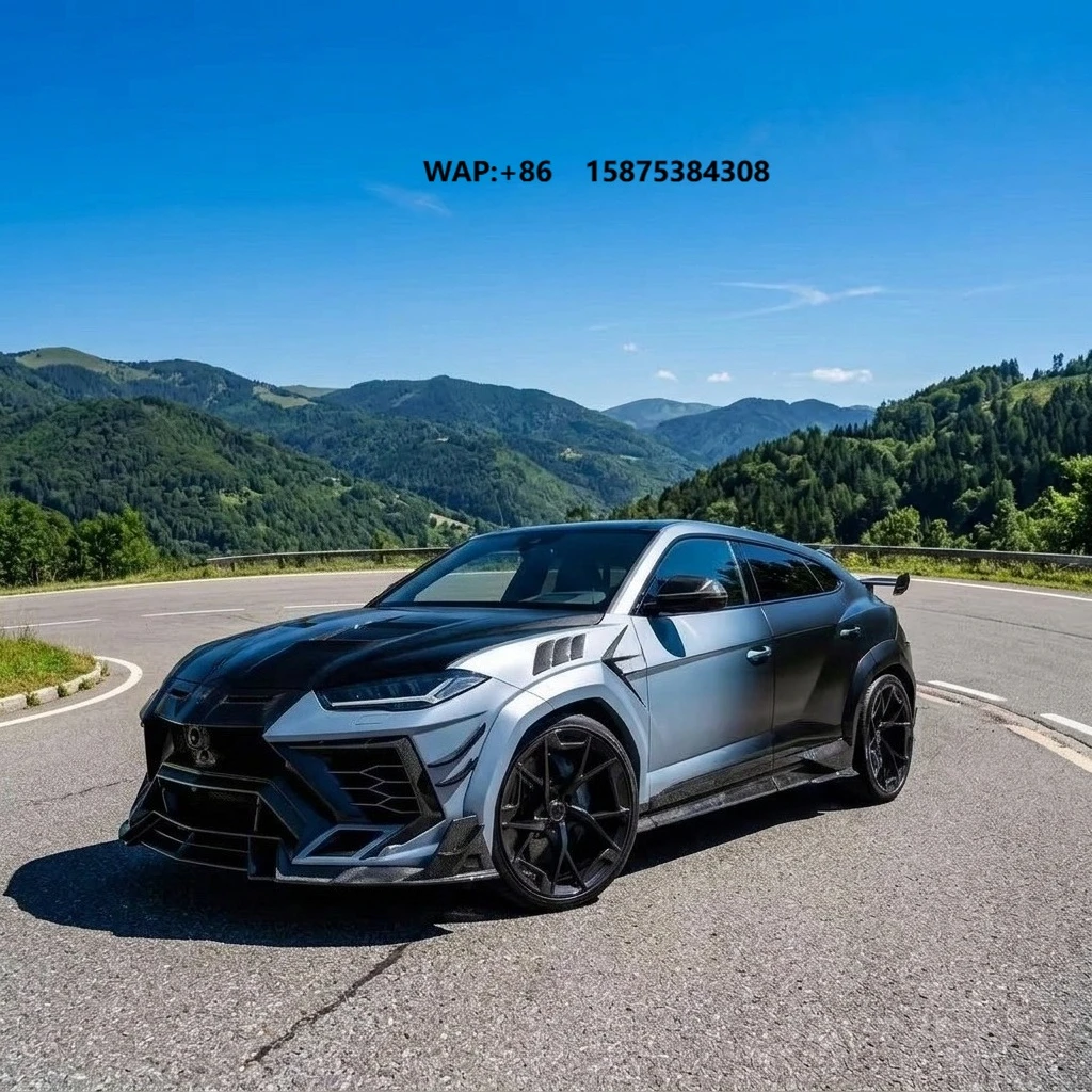 URUS MSY High Quality Carbon Fiber Replacement Front/Rear Bumpers Side Skirts Diffuser Hood-Black Body Kit 1 Year